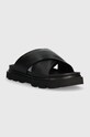 UGG slapi de piele Capitelle Crossband 1152672.BLK negru SS24