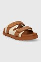 Guess klapki FABULON4 FLJFB4.ELE19.NATU brązowy SS24