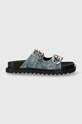 Guess papuci FATEMA4 textil albastru FLJFT4.DEN03.BLUE