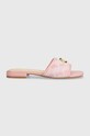 Guess klapki TASKP tekstylny różowy FLJTAS.FAL19.PINK