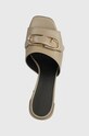 Furla klapki skórzane FLOW beżowy YH47FOW.BX2680.1257S
