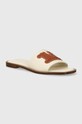 Max Mara Beachwear klapki tekstylny beżowy 2416521019600