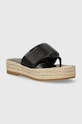 Dkny japonki skórzane Fifi bez obcasa czarny K1405997.BLK