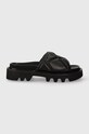 Dkny klapki skórzane ROLENE pozostałe czarny K1424563.BLK