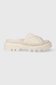 Kožené pantofle Dkny ROLENE K1424563.MIK béžová SS24