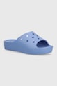 Παντόφλες Crocs Classic Platform Slide ίσια πλατφόρμα μπλε 208180.4ON