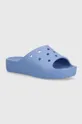 μπλε Παντόφλες Crocs Classic Platform Slide Γυναικεία