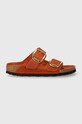 Birkenstock klapki skórzane Arizona Big Buckle 1026661 pomarańczowy SS24