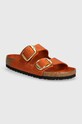 Birkenstock infradito in nubuck Arizona Big Buckle pelle scamosciata arancione 1026609
