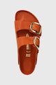 Birkenstock infradito in nubuck Arizona Big Buckle arancione 1026609