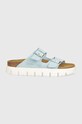 Birkenstock klapki zamszowe BIRKENSTOCK X PAPILLIO Arizona Chunky 1026883 niebieski SS24