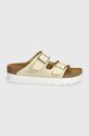 Birkenstock klapki nubukowe BIRKENSTOCK X PAPILLIO Arizona Platform Flex 1026924 beżowy SS24