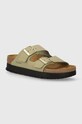Birkenstock infradito in nubuck Arizona Platform Flex Birkenstock x Papillio fino a 5 cm verde 1026971