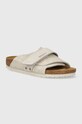 Birkenstock ciabatte slide in camoscio Kyoto altri beige 1024526