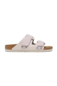 white Birkenstock suede sliders Uji Women’s