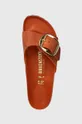 oranžová Nubukové papuče Birkenstock Madrid Big Buckle
