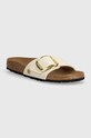 Παντόφλες Birkenstock Madrid Big Buckle φλατ μπεζ 1026721.Eggshell