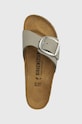 Nubukové šľapky Birkenstock Madrid Big Buckle sivá 1022176