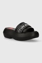 Love Moschino klapki tekstylny czarny JA28107I0IIX700A