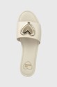 Кожаные шлепанцы Love Moschino бежевый JA28431G0IIA0102