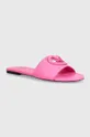 ροζ Δερμάτινες παντόφλες Love Moschino Γυναικεία