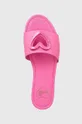 rózsaszín Love Moschino bőr papucs