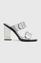 AllSaints slapi de piele Camille gros argintiu WF719Z