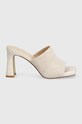Twinset klapki zamszowe 241TCT020.07222 beżowy SS24