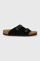 Birkenstock ciabatte slide in camoscio Zürich 1026783 nero SS24