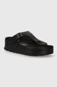 Birkenstock infradito in pelle Gizeh Flex Platform platform nero 1026874