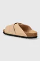 Birkenstock leather sliders Kyoto Uppers: Natural leather, Nubuck leather Inside: Nubuck leather Outsole: Synthetic material