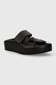 MM6 Maison Margiela slapi de piele piele negru S59WP0206