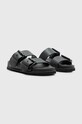 Kožené šľapky AllSaints Sian WF520Y čierna SS24