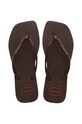 Σαγιονάρες Havaianas SQUARE LOGO POP UP φλατ καφέ 4148959.0727