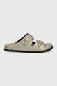 Vanda Novak slapi de piele piele patentata gri Sandy.Cristal.Gray