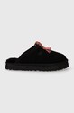 UGG kapcie zamszowe dziecięce TAZZLE czarny 1153053K