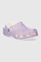 Crocs klapki dziecięce CLASSIC IRIDESCENT GEO CLOG fioletowy 209693.CROCS.CLASSIC.IR