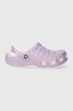 Crocs klapki dziecięce CLASSIC IRIDESCENT GEO CLOG 209693.CROCS.CLASSIC.IR fioletowy SS24