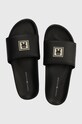 Шкіряні шльопанці Tommy Hilfiger TH RUBBER PATCH LEATHER SANDAL чорний FM0FM05031
