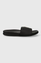 Tommy Hilfiger klapki skórzane TH RUBBER PATCH LEATHER SANDAL czarny