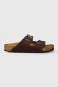 barna Birkenstock bőr papucs Arizona Grip Férfi