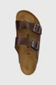 brown Birkenstock leather sliders Arizona BG