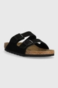 Birkenstock ciabatte slide in camoscio Arizona nero