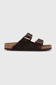 Велурени чехли Birkenstock Arizona кафяв 1027077