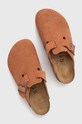 Birkenstock papuci din piele Boston 1027100 portocaliu SS24