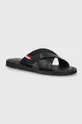 tmavomodrá Kožené šľapky Tommy Hilfiger CORE LTH CRISS C SANDAL Pánsky