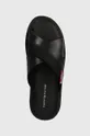 чорний Шкіряні шльопанці Tommy Hilfiger CORE LTH CRISS C SANDAL