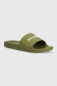 Šľapky Tommy Hilfiger RAISED POOL SLIDE imitácia kože zelená FM0FM05022