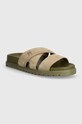Tommy Hilfiger klapki zamszowe ELEVATED TH CRISS SUEDE SANDAL skóra zamszowa beżowy FM0FM05065