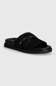 Tommy Hilfiger klapki zamszowe ELEVATED TH CRISS SUEDE SANDAL skóra zamszowa czarny FM0FM05065